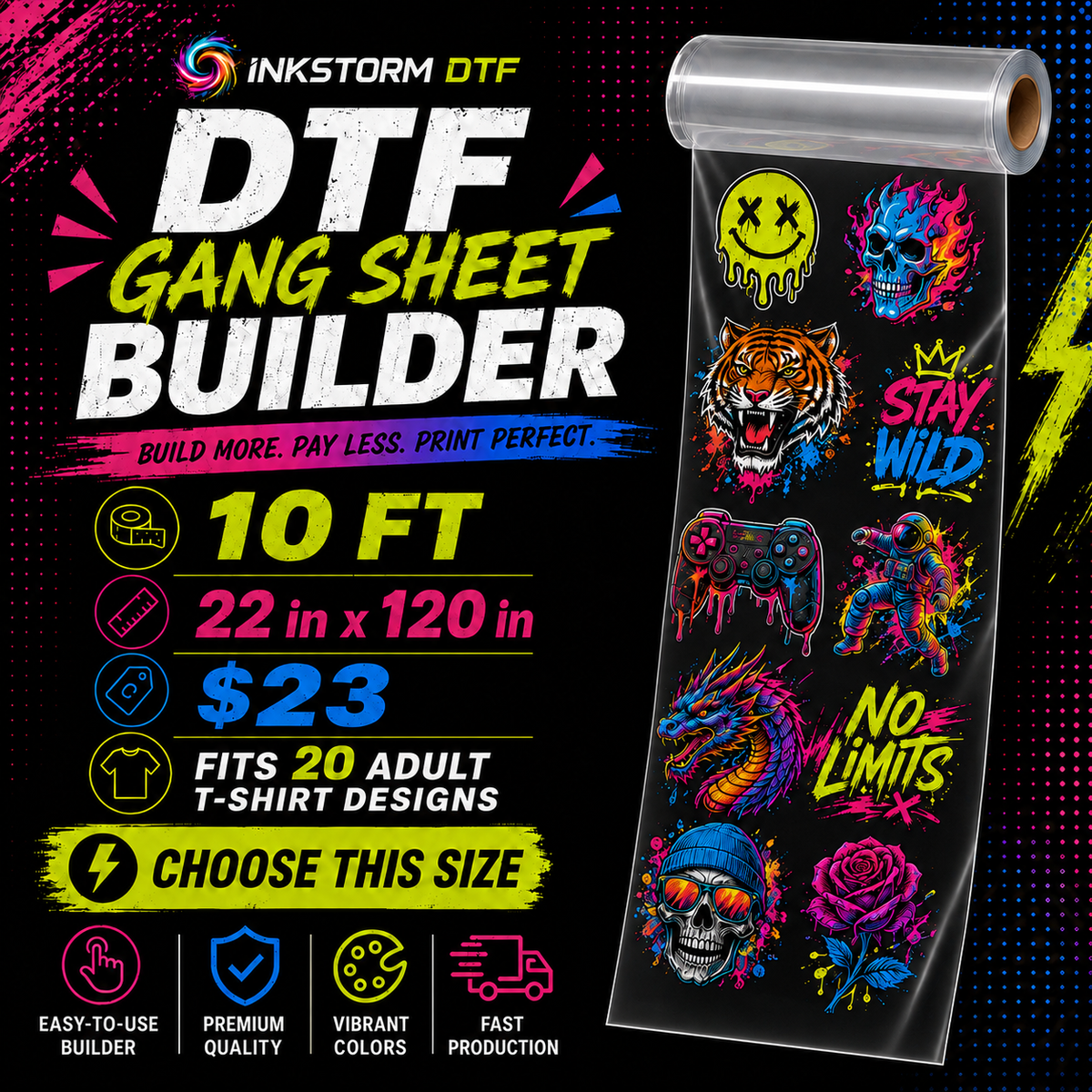 DTF Transfers Gang Sheet Builder