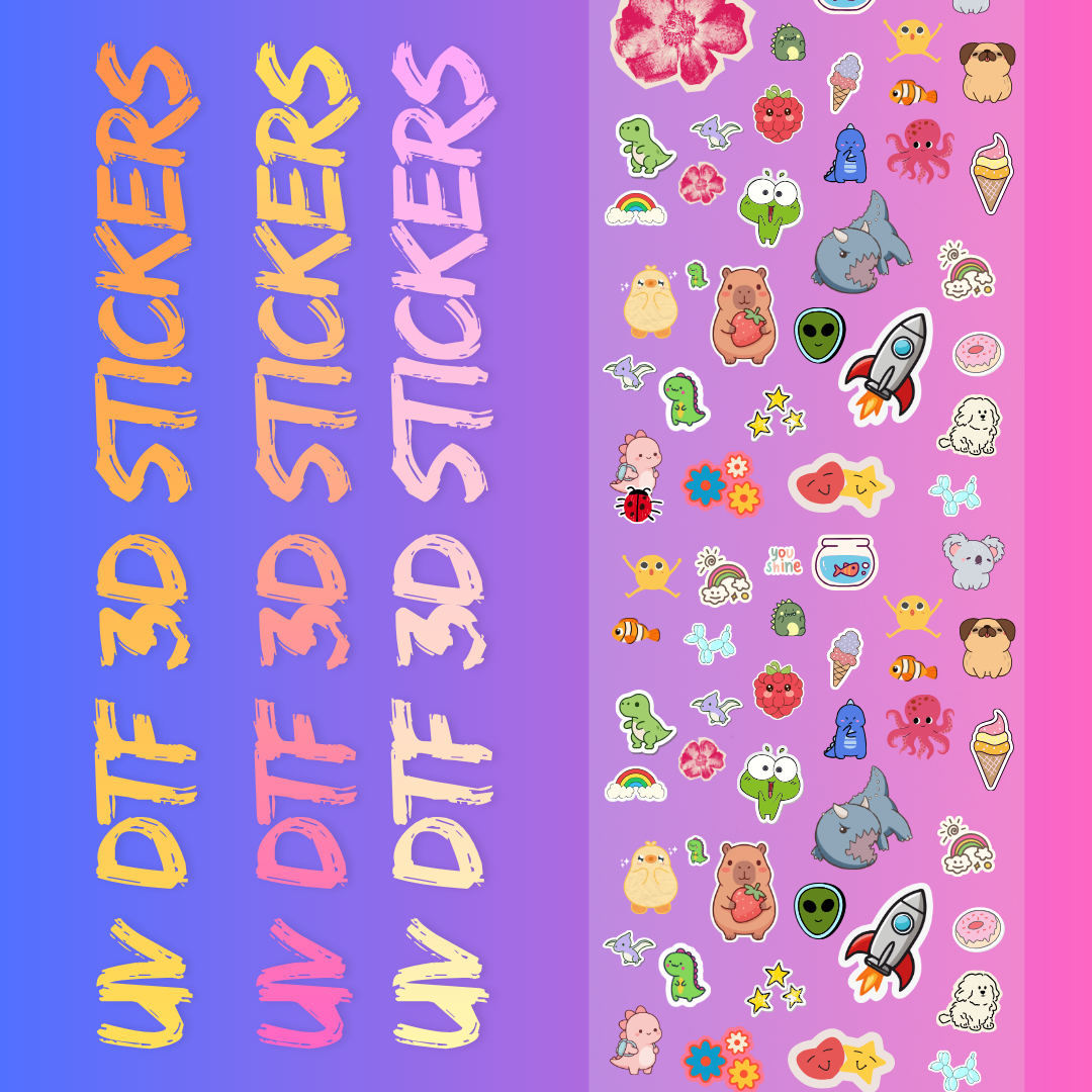 UV DTF 3D Stickers Gang Sheet Builder