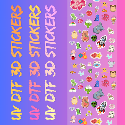 UV DTF 3D Stickers Gang Sheet Builder