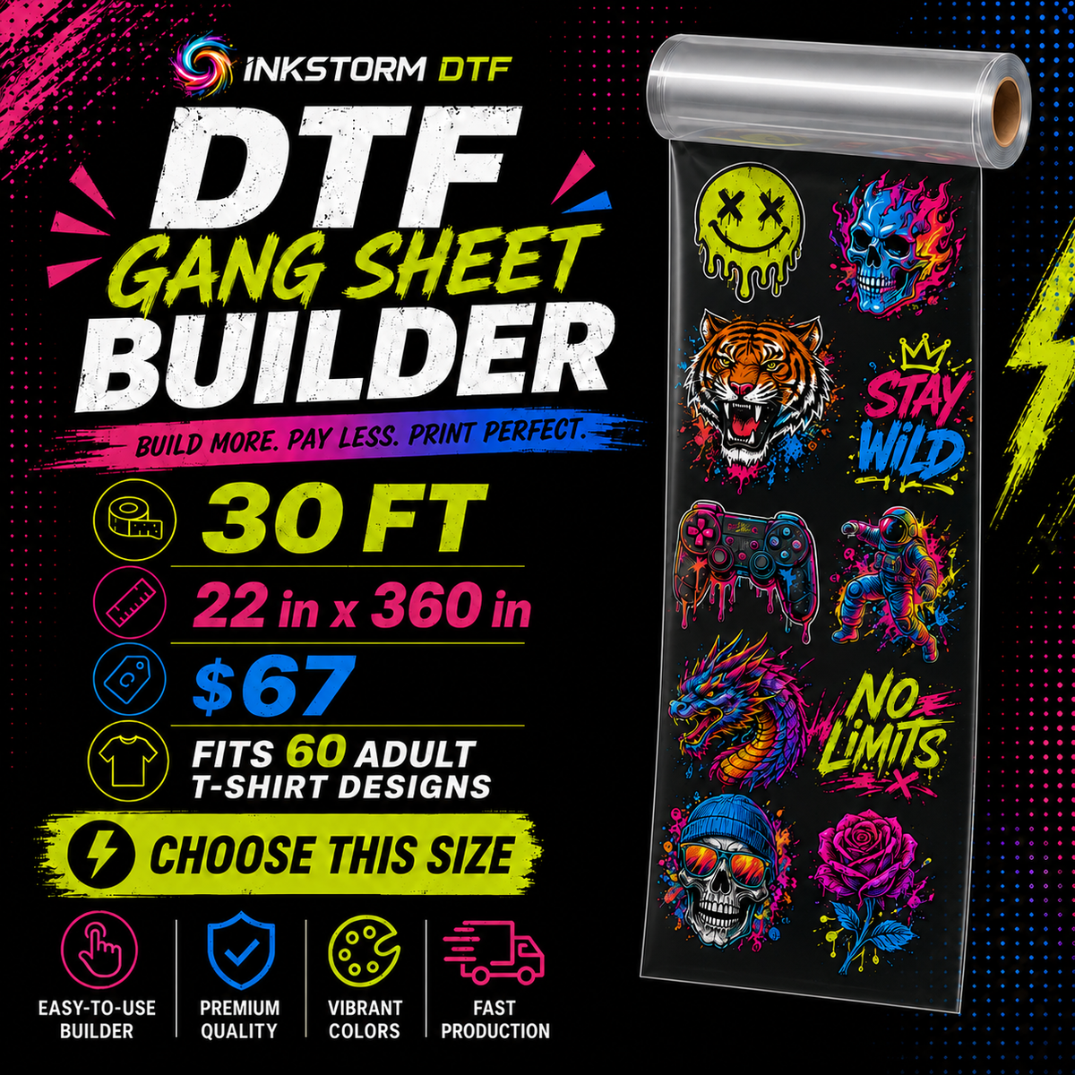 DTF Transfers Gang Sheet Builder