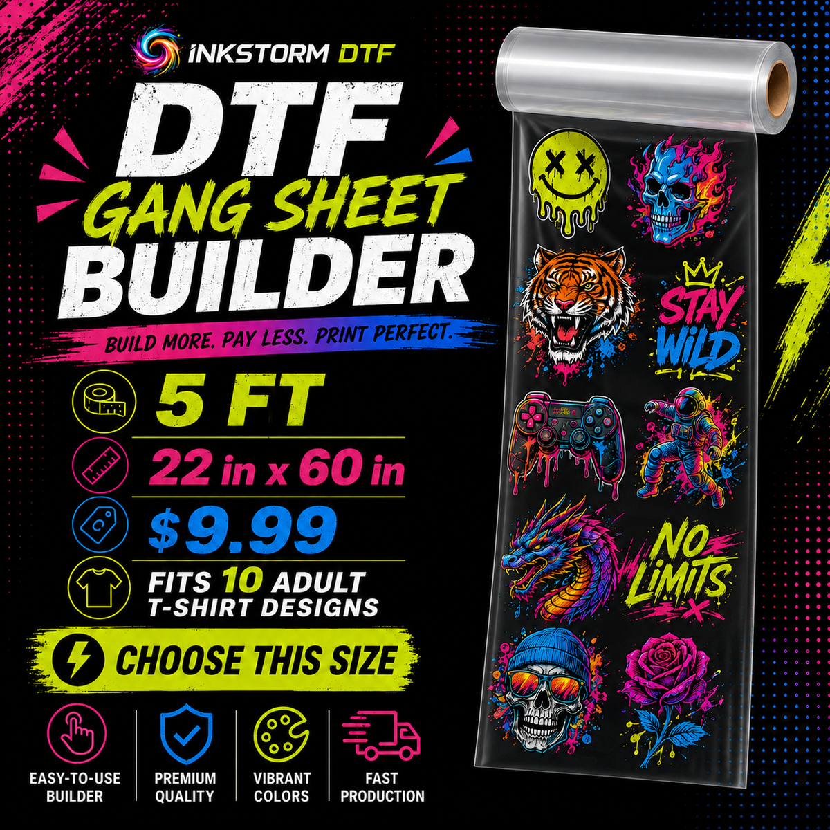 DTF Transfers Gang Sheet Builder