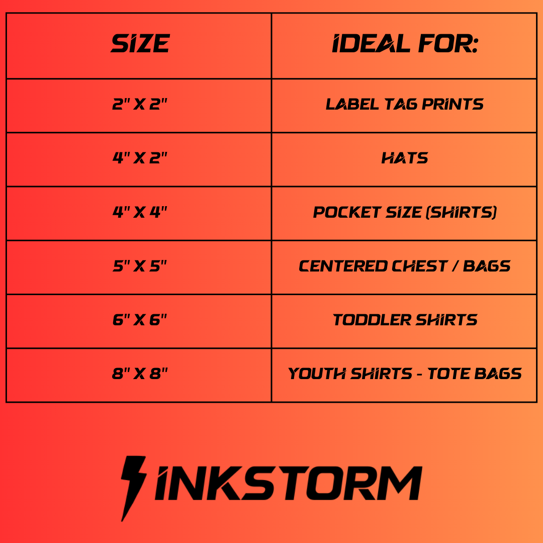 DTF Transfers by Size