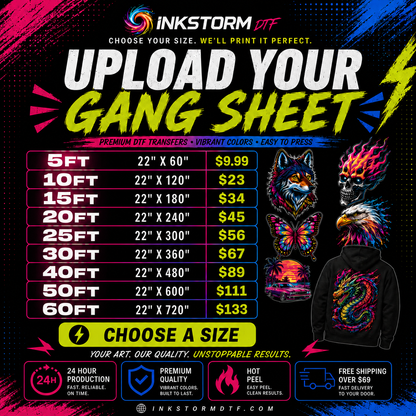 DTF Transfers Upload Gang Sheets