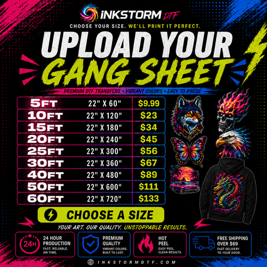 DTF Transfers Upload Gang Sheets