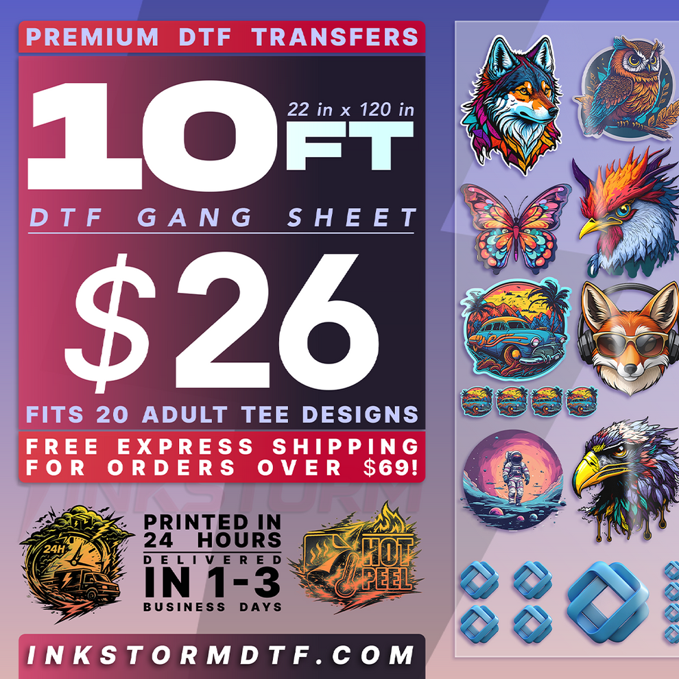 Inkstorm DTF Gang Sheets – Upload & Print Multiple Designs
